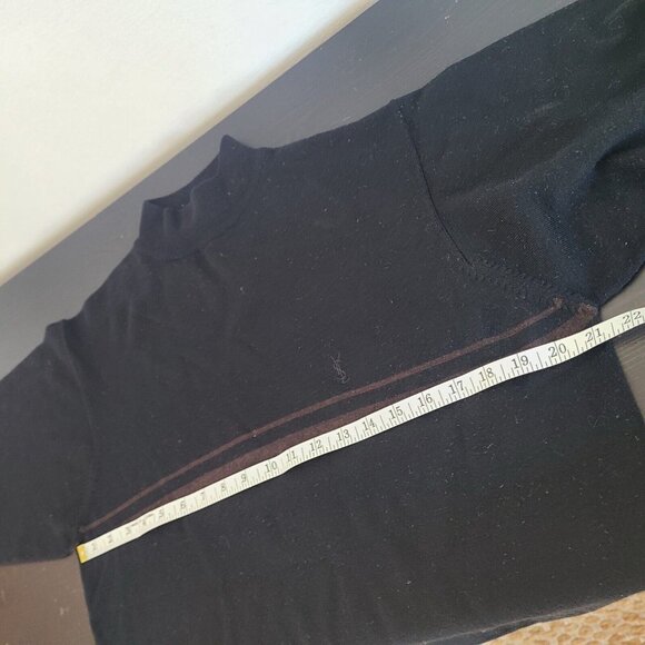 Vintage Yves Saint Laurent Wool Blend Crew Neck Pullover Sweater Size 50 Black - Picture 8 of 9